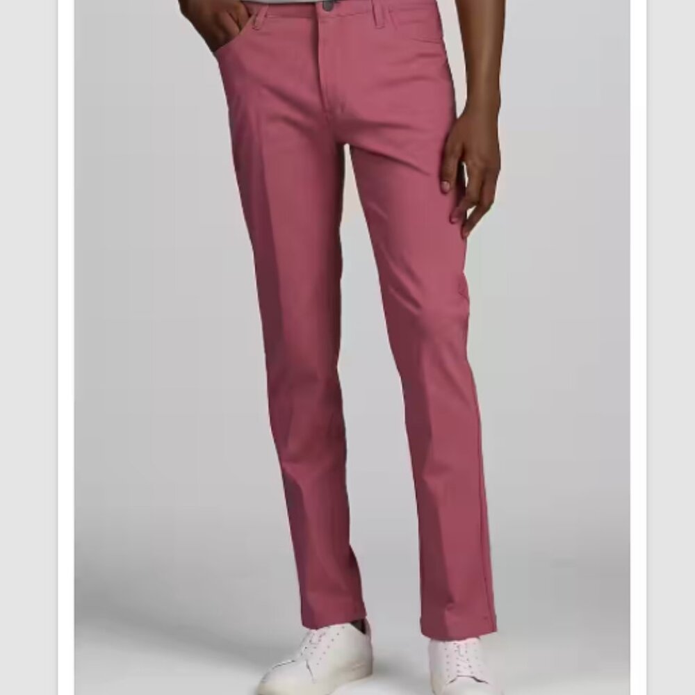Jos. A. Bank Tailored Fit Active Five-Pocket Pants- Hawthorne Rose - Picture 2 of 2